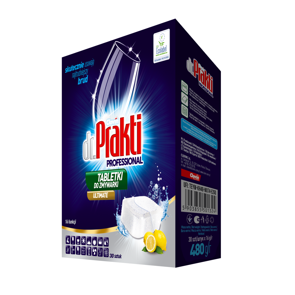 Tabletki do zmywarek w folii wodorozpuszczalnej Dr.Prakti ULTIMATE 30 szt | Sklep CLOVIN