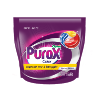 Kapsułki żelowe do prania PUROX TriCaps color 58szt przód