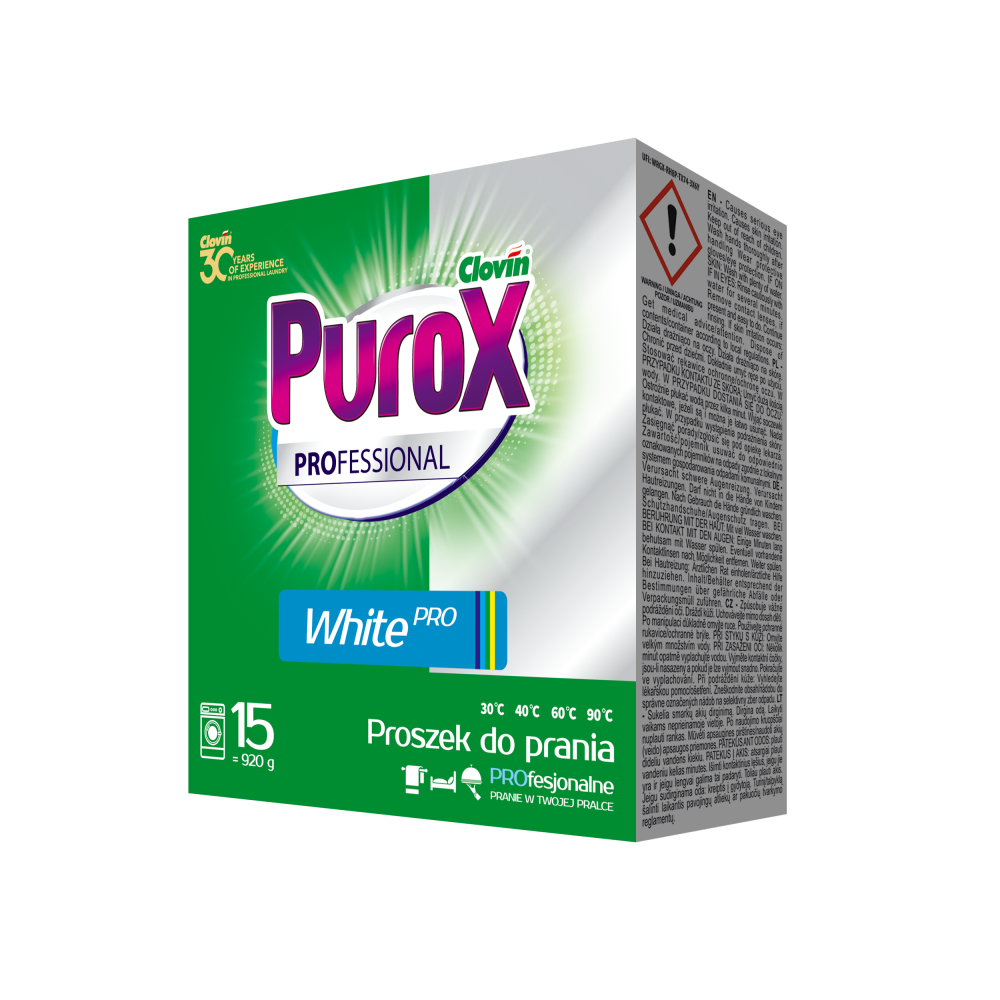 Proszek do prania Purox Professional White 920g | Sklep CLOVIN
