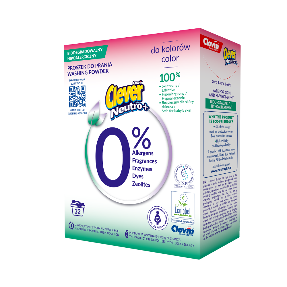 Hipoalergiczny Proszek do prania Clever NeutroPlus Color