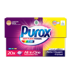 Kapsułki proszkowe do prania Purox Color 20 sztuk | Sklep CLOVIN