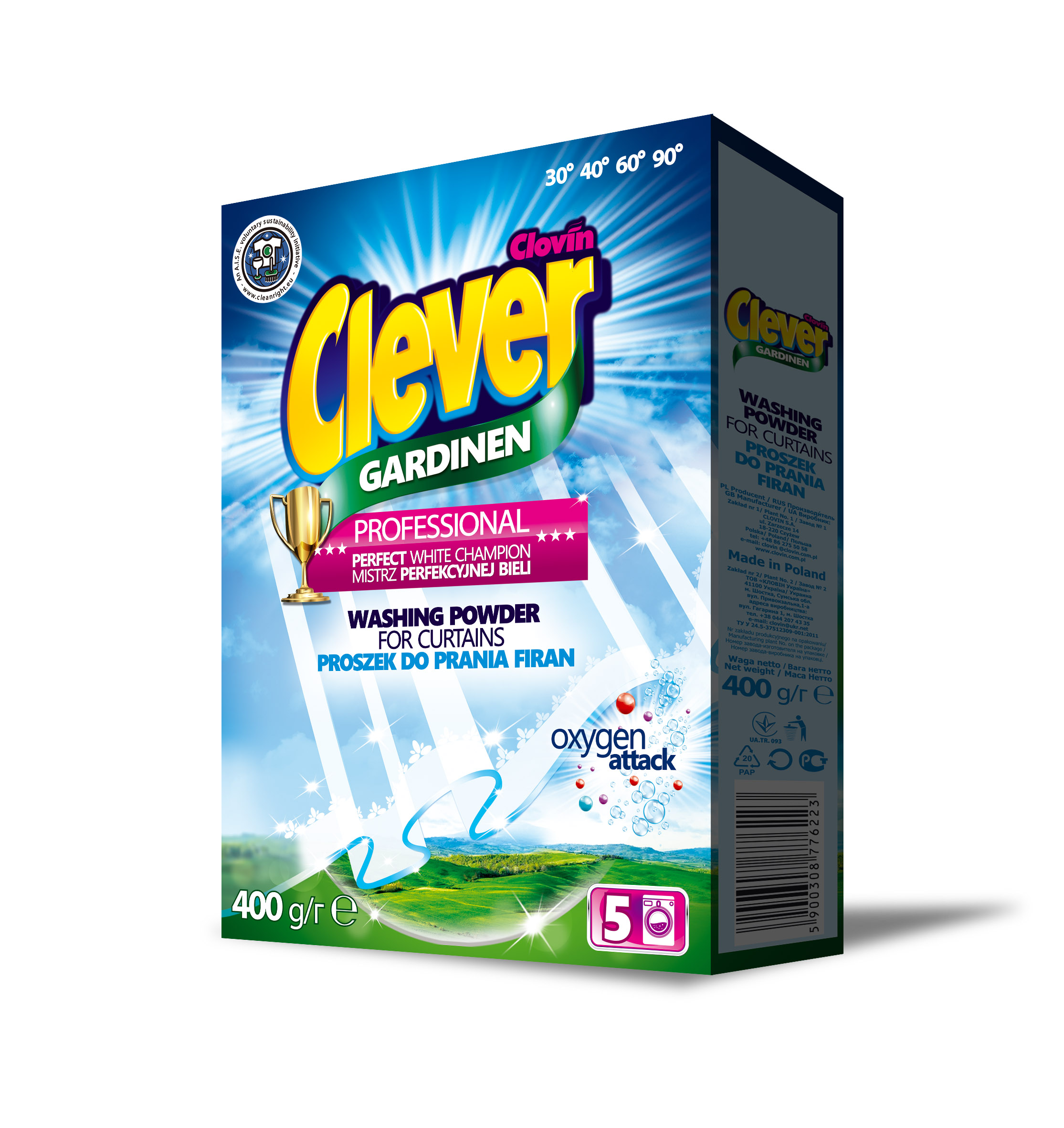 Clever Gardinen & Whitening Booster proszek do prania firan 400 g