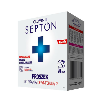 Clovin II Septon 2,3 kg Karton - dezynfekujący, bezfosforanowy proszek do prania