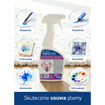 Clovin nr 2 – 500 ml – profesjonalny odplamiacz do usuwania plam zawierających barwniki