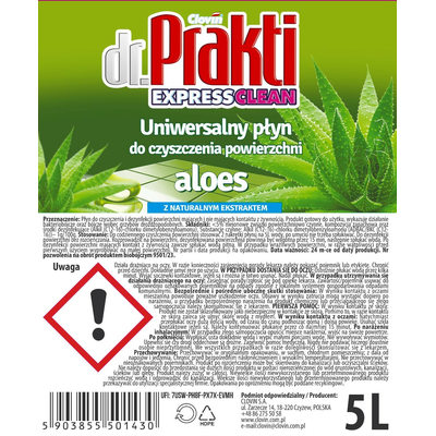 Płyn uniwersalny do czyszczenia i dezynfekcji powierzchni dr.Prakti 5 l – Aloes