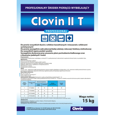 Clovin II T koncentrat do tłustych plam 15 kg
